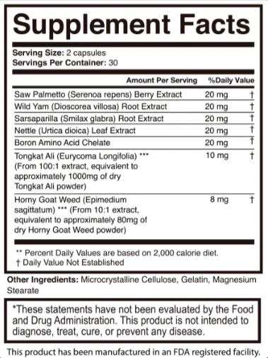 AlphaSteel supplement facts