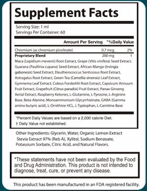 GlucoVive supplement facts