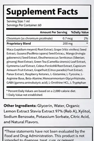 Sugar Drop Supplement Facts
