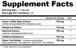 sodaslim supplement facts